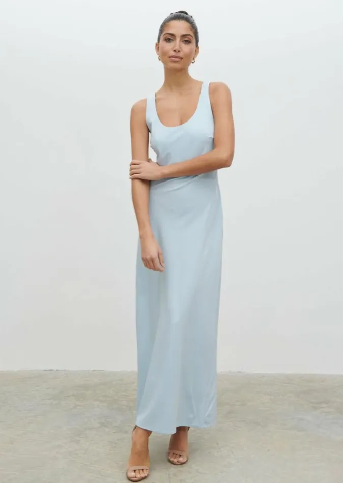Pretty Lavish Dresses Women Evelyn Satin Slip Maxi Dress Blue