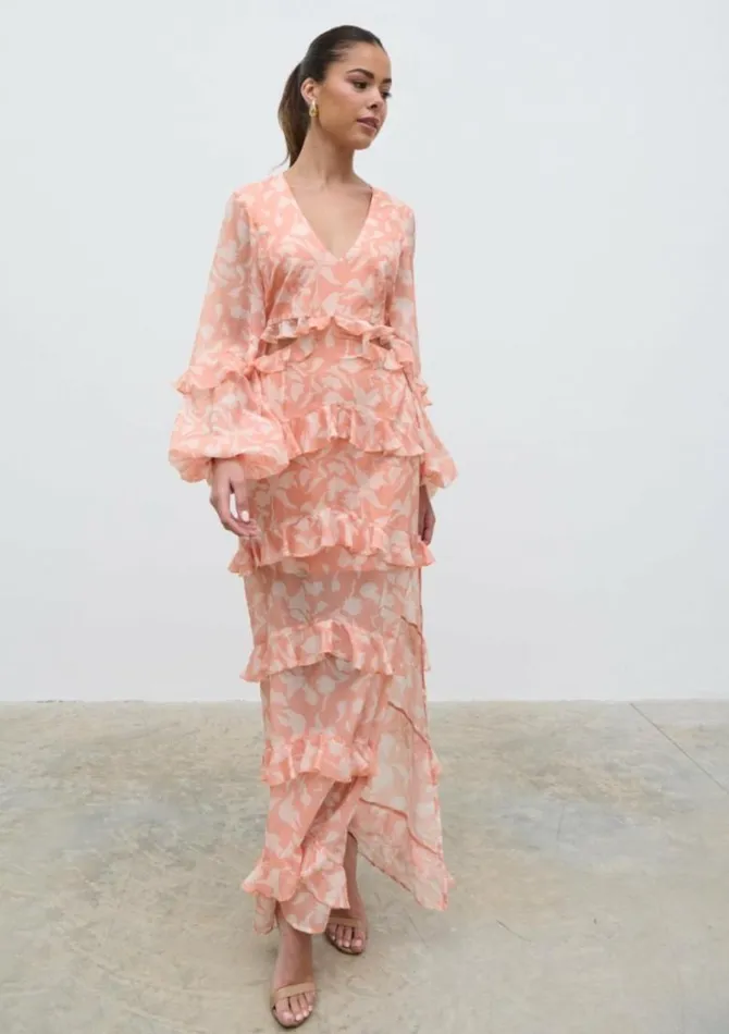 Pretty Lavish Dresses Women Evie Maxi Dress Terracotta Petal