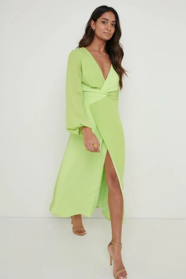 Pretty Lavish Dresses Women Frieda Knot Contrast Dress Green