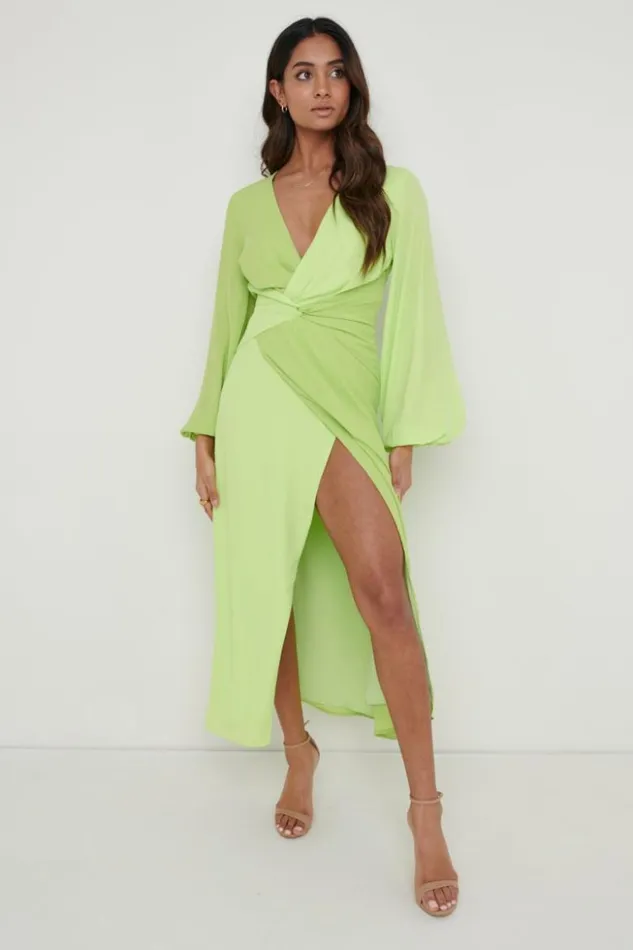 Pretty Lavish Dresses Women Frieda Knot Contrast Dress Green