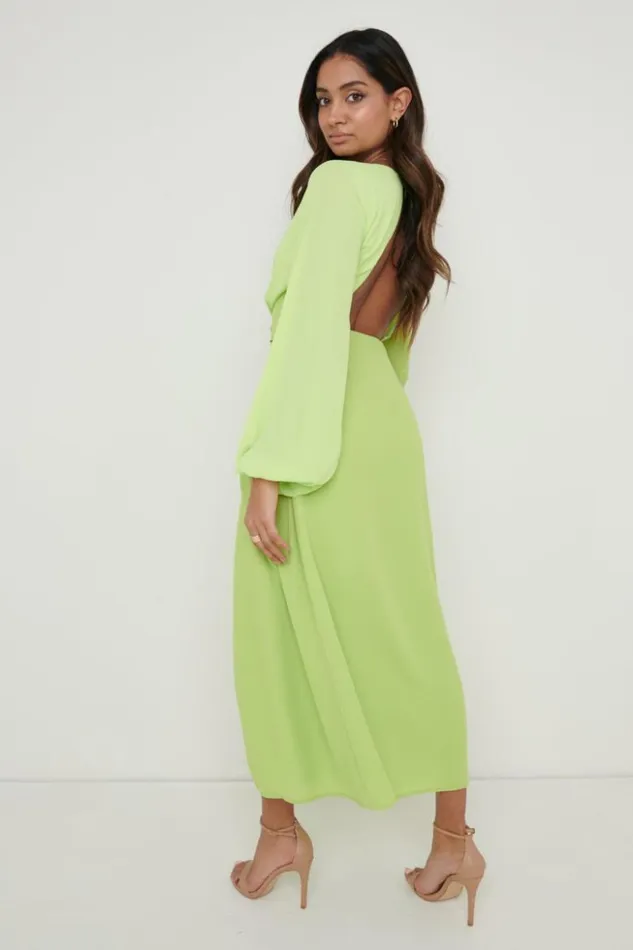 Pretty Lavish Dresses Women Frieda Knot Contrast Dress Green