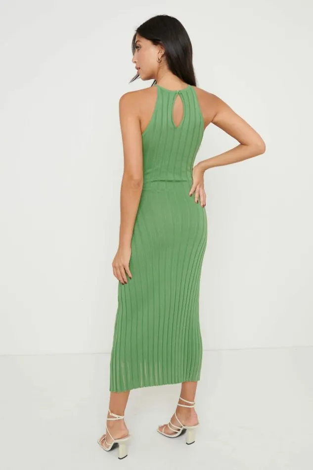 Pretty Lavish Dresses Women Isla Cut Out Midaxi Knit Dress Green