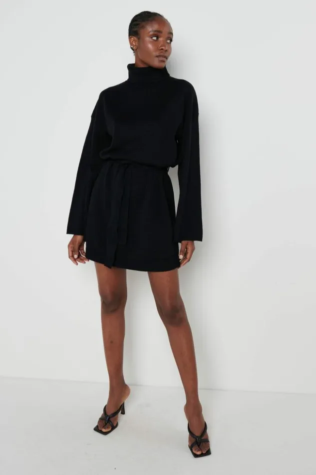 Pretty Lavish Dresses Women Jayda Knit Roll Neck Dress Black