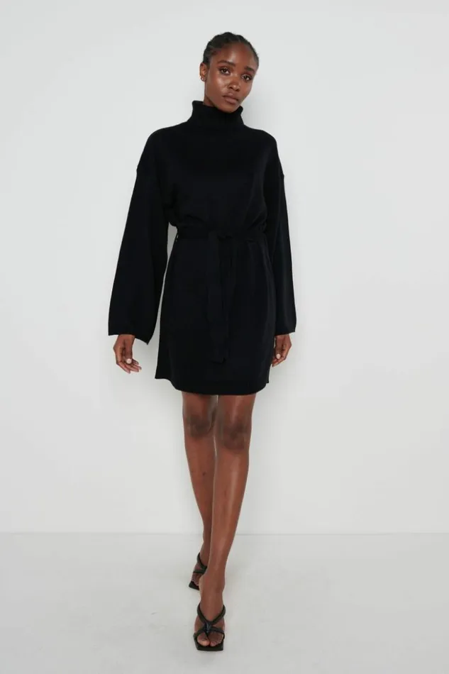 Pretty Lavish Dresses Women Jayda Knit Roll Neck Dress Black