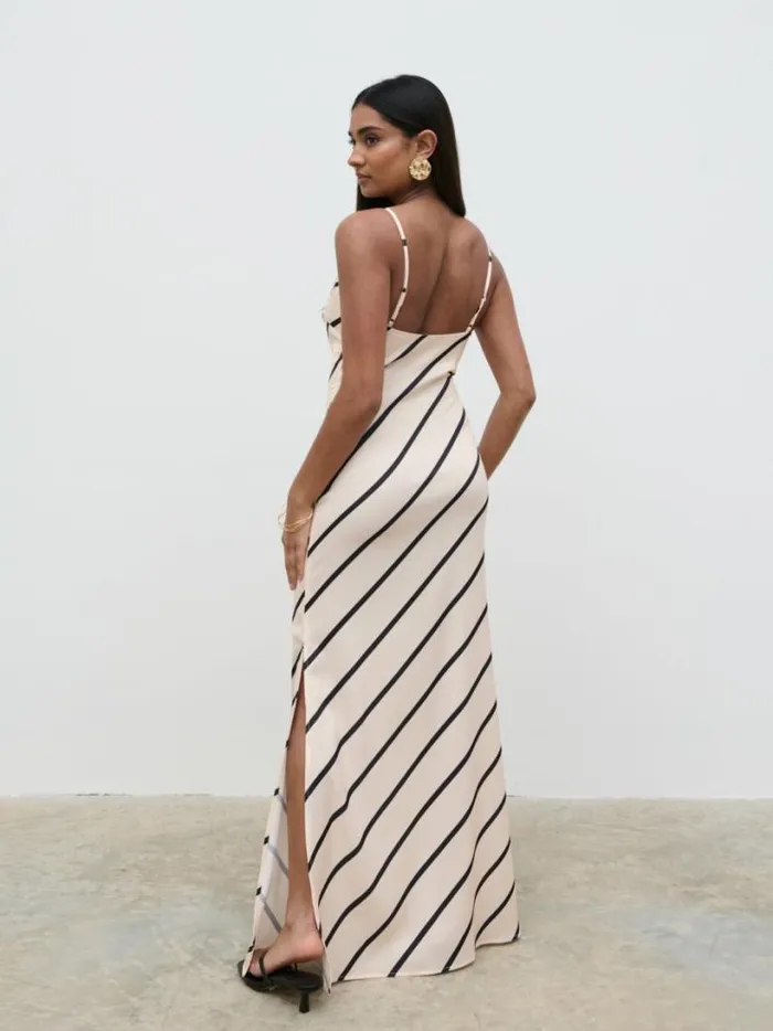 Pretty Lavish Dresses Women Jodina Maxi Dress Asymmetric Stripe