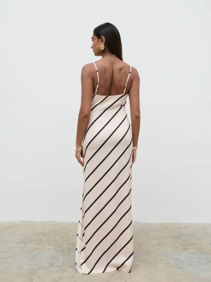 Pretty Lavish Dresses Women Jodina Maxi Dress Asymmetric Stripe