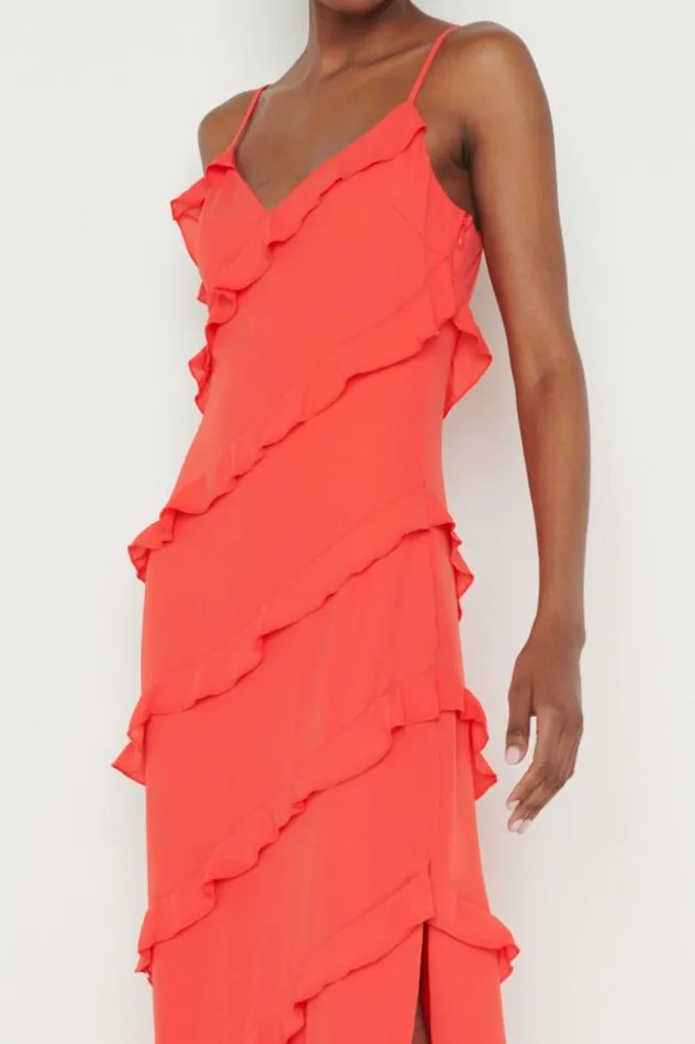 Pretty Lavish Dresses Women Nadine Ruffle Maxi Dress Red