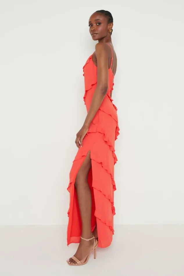 Pretty Lavish Dresses Women Nadine Ruffle Maxi Dress Red