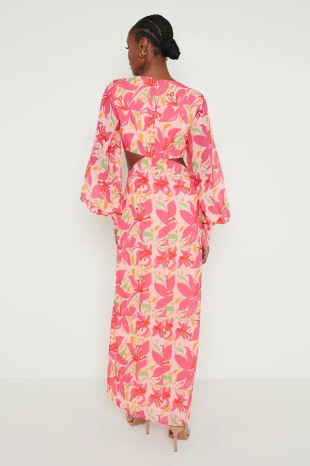 Pretty Lavish Dresses Women Odette Cut Out Maxi Dress Pink Lily