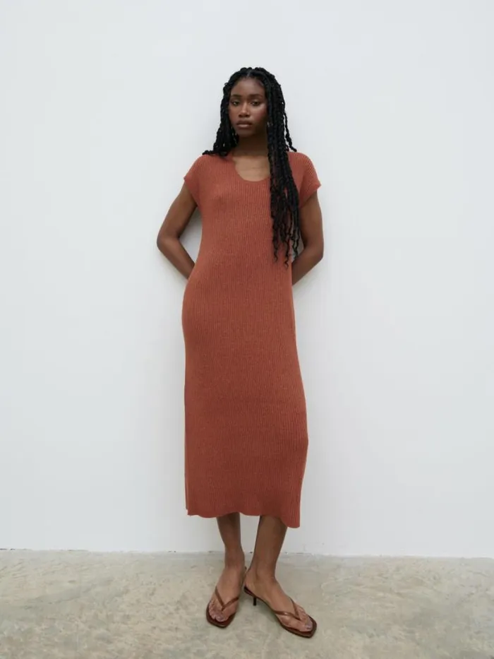 Pretty Lavish Dresses Women Rose Knit Midaxi Dress Red