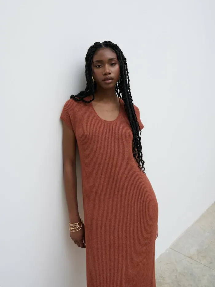 Pretty Lavish Dresses Women Rose Knit Midaxi Dress Red