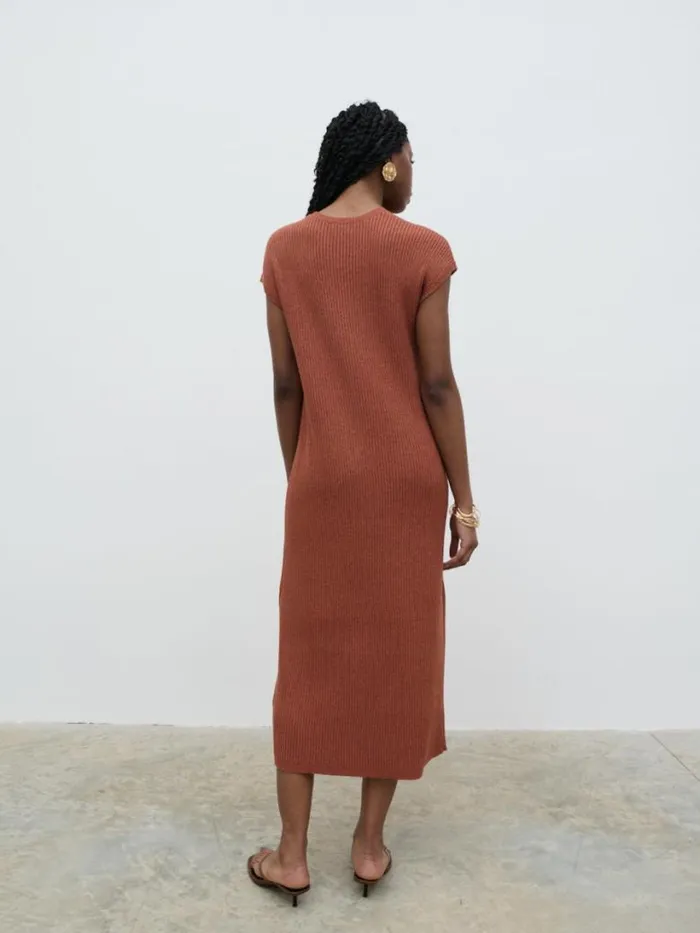 Pretty Lavish Dresses Women Rose Knit Midaxi Dress Red
