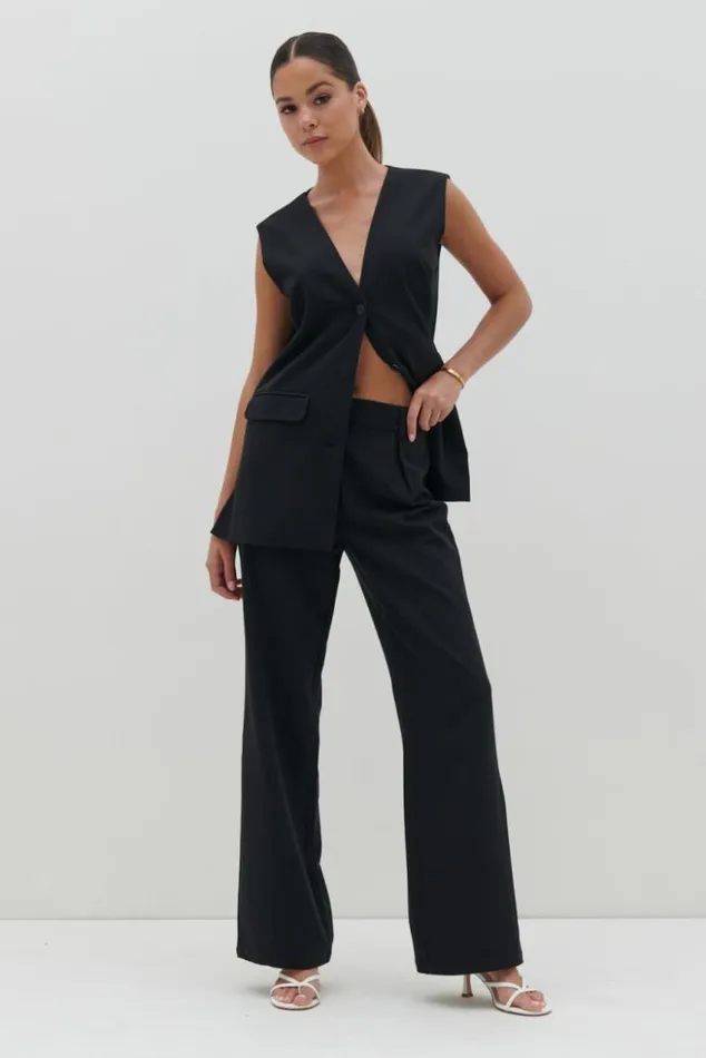 Pretty Lavish Everyday Staples Women Harlee Straight Leg Trousers Black