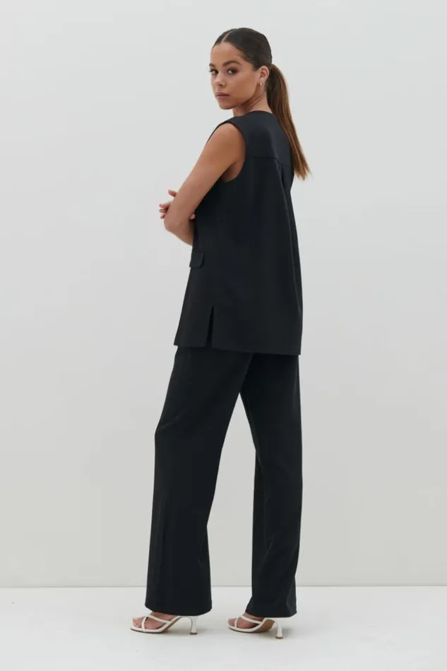 Pretty Lavish Everyday Staples Women Harlee Straight Leg Trousers Black