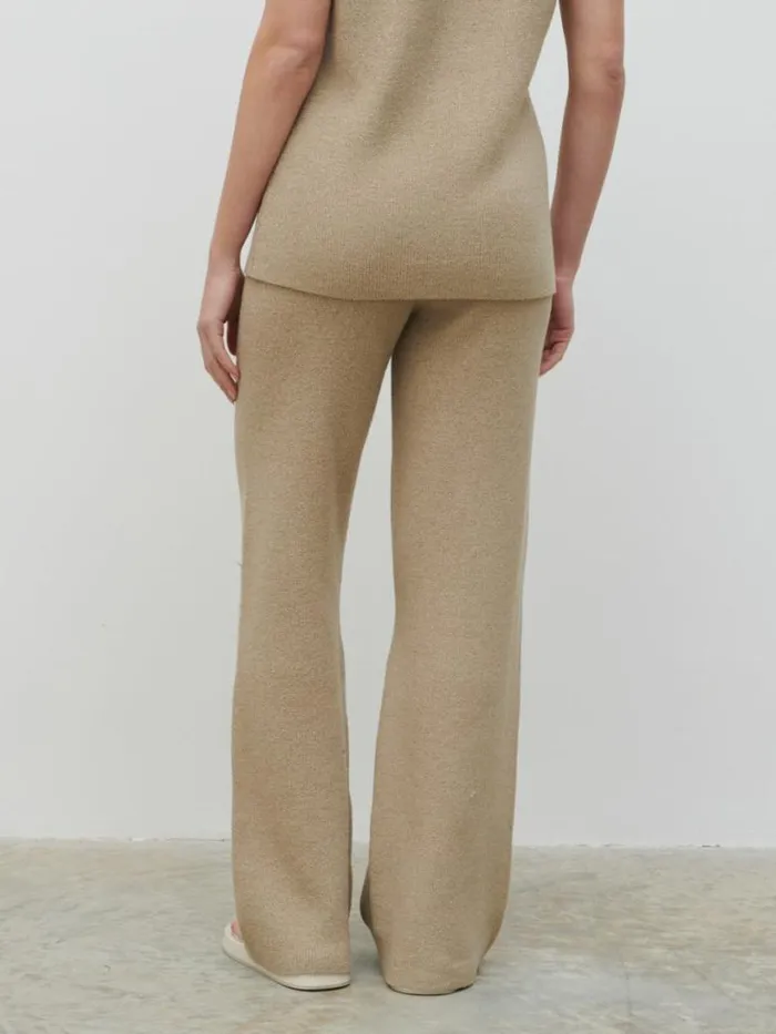Pretty Lavish Everyday Staples Women Kourtney Knit Trousers Beige