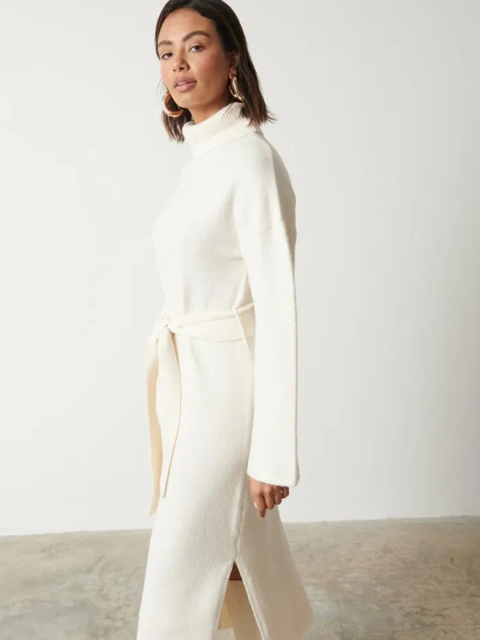 Pretty Lavish Everyday Staples Women Wrenley Midaxi Knit Dress Cream