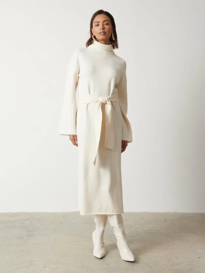 Pretty Lavish Everyday Staples Women Wrenley Midaxi Knit Dress Cream