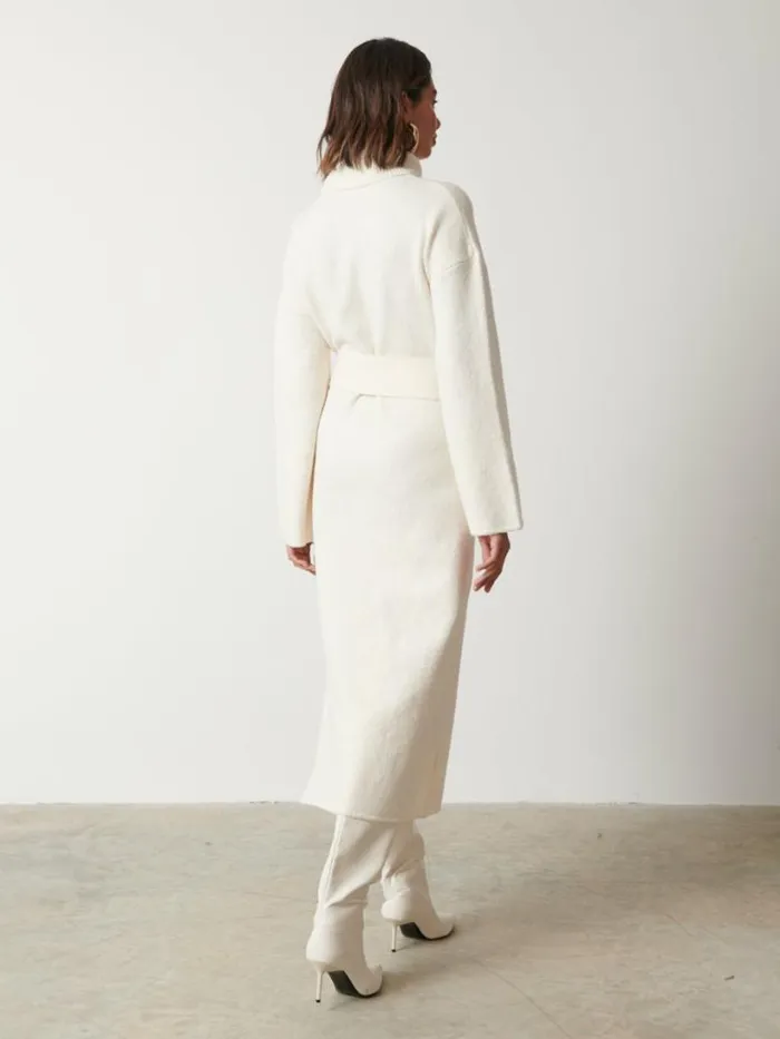 Pretty Lavish Everyday Staples Women Wrenley Midaxi Knit Dress Cream