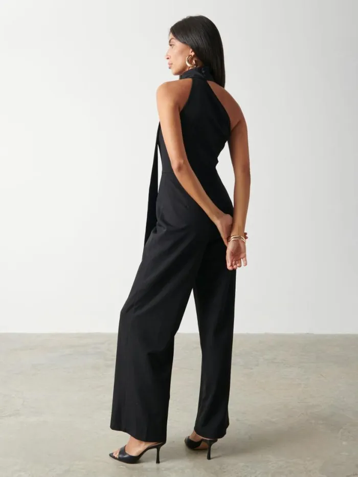 Pretty Lavish Jumpsuits and Playsuits Women Sapphire Scarf Jumpsuit Black