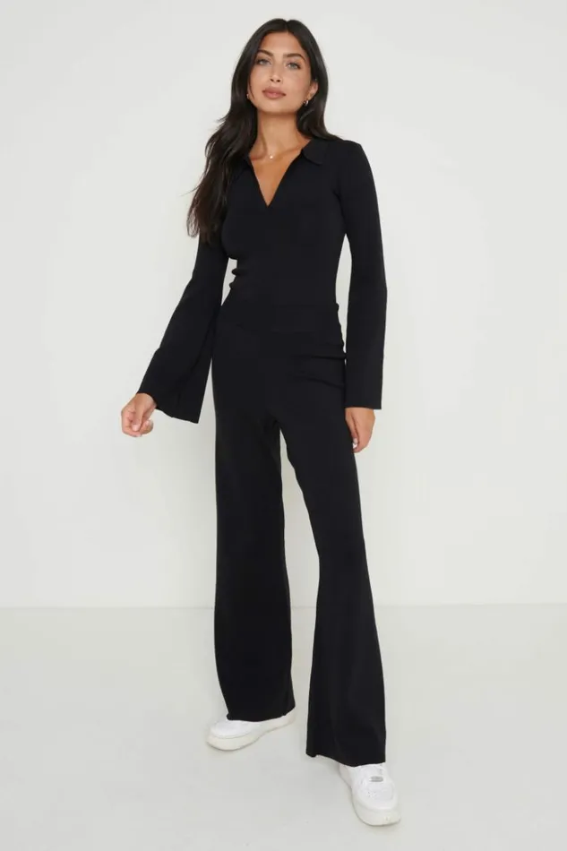 Pretty Lavish Knitwear Women Hayden Knit Trousers Black