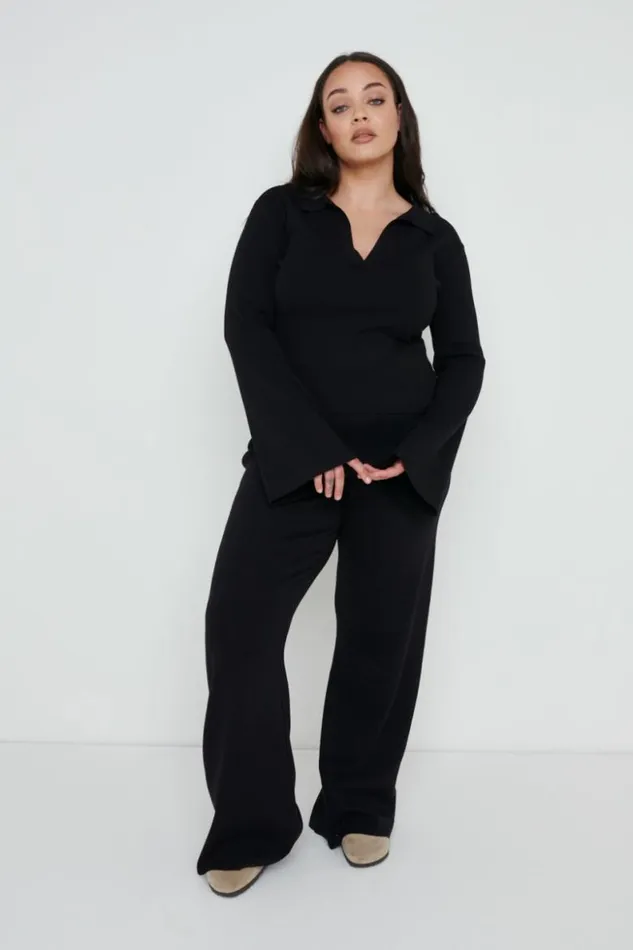 Pretty Lavish Knitwear Women Hayden Knit Trousers Black