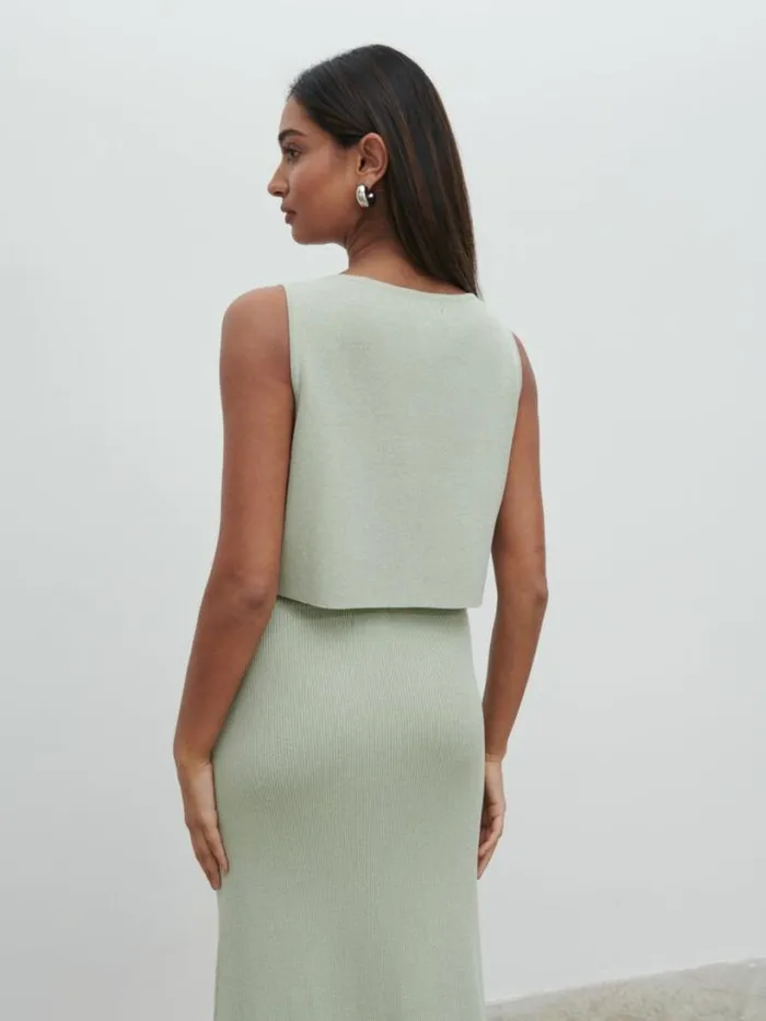 Pretty Lavish Knitwear Women Jasmin Knit Waistcoat Green