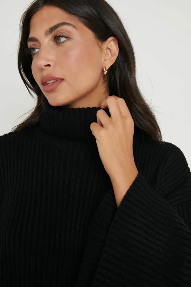 Pretty Lavish Knitwear Women Lina Ribbed Jumper Black Black