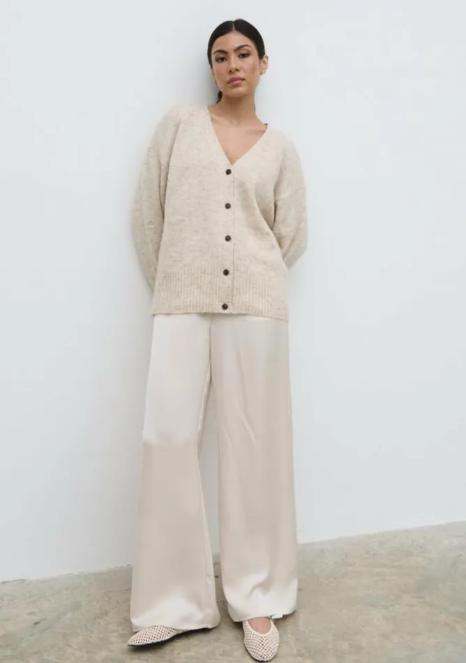 Pretty Lavish Knitwear Women Otto Knit Cardigan Cream