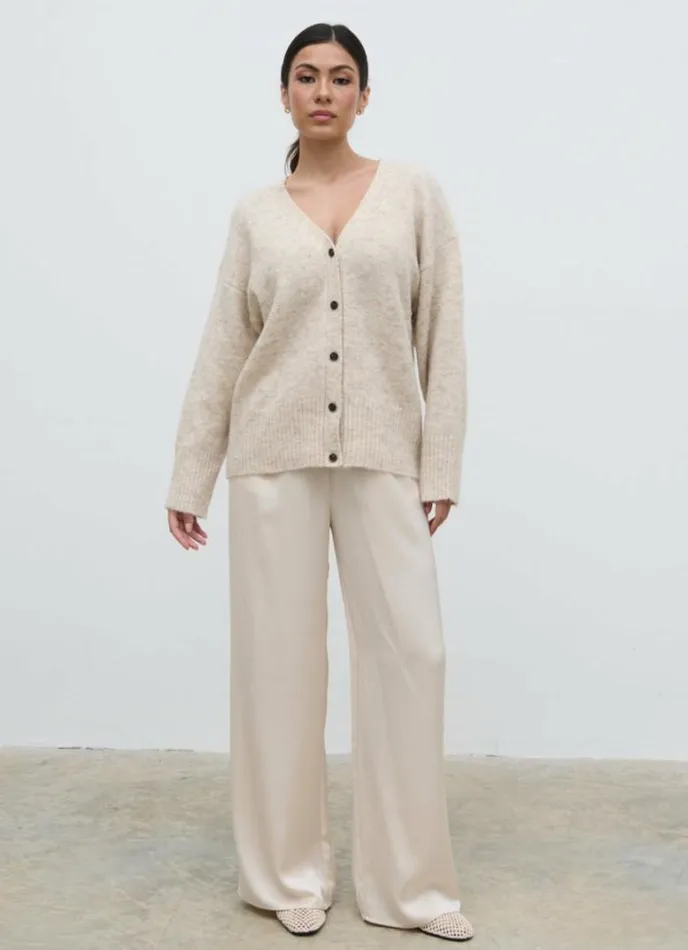 Pretty Lavish Knitwear Women Otto Knit Cardigan Cream