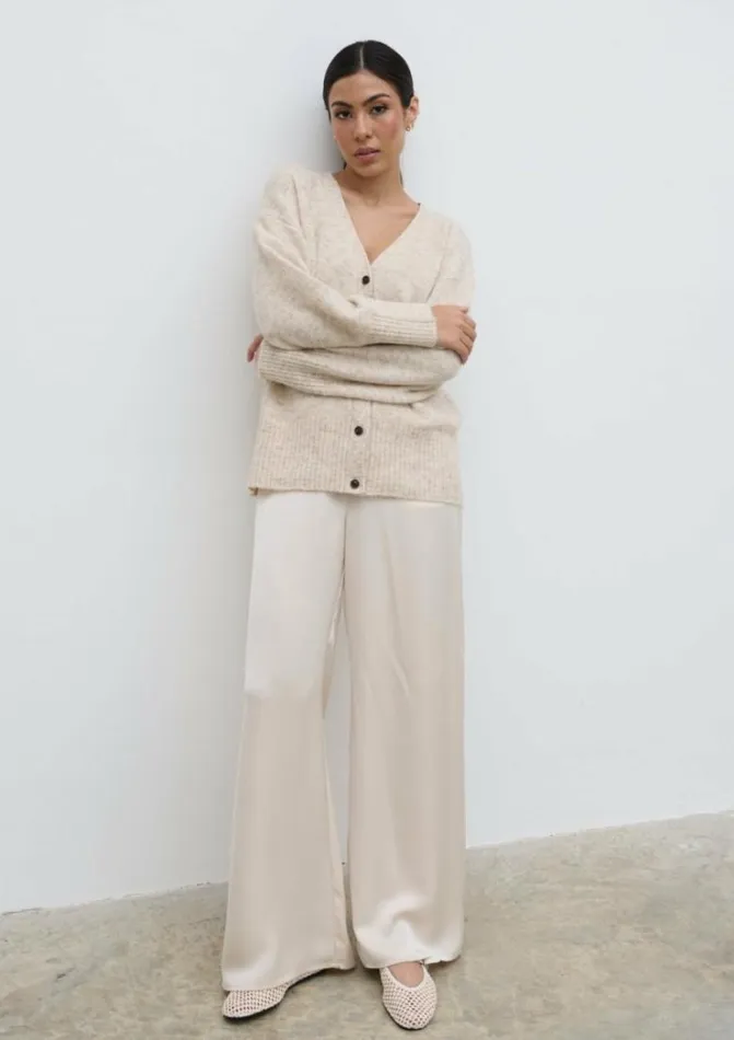 Pretty Lavish Knitwear Women Otto Knit Cardigan Cream