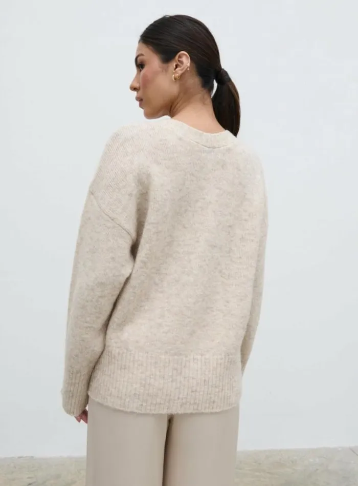 Pretty Lavish Knitwear Women Otto Knit Cardigan Cream
