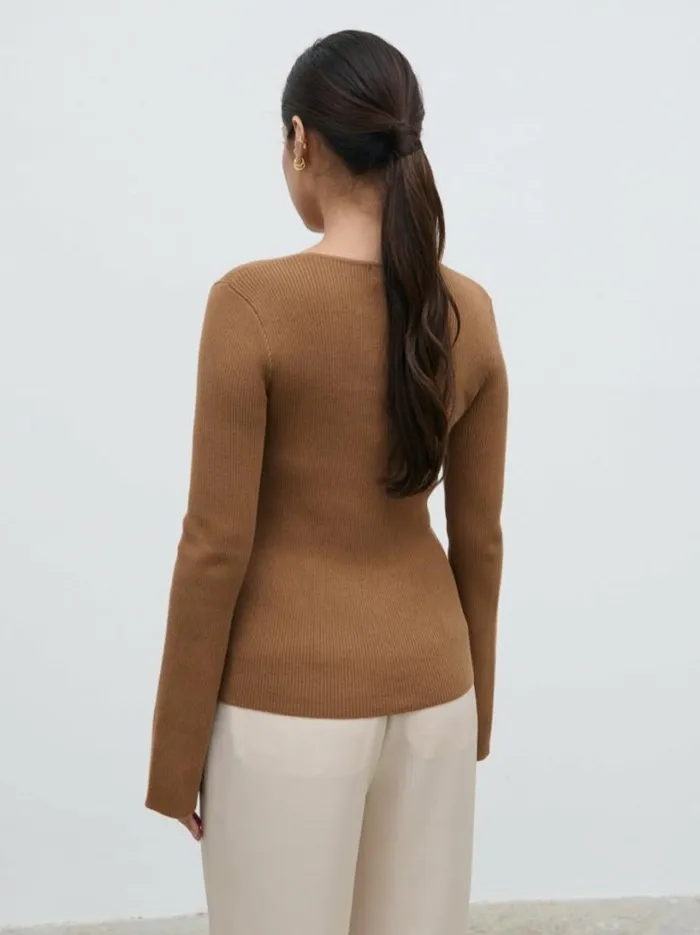 Pretty Lavish Knitwear Women Tia Knit Cardigan Brown