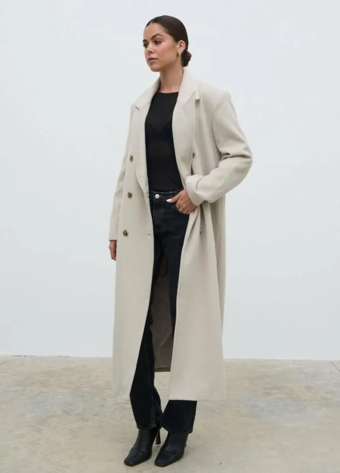 Pretty Lavish Outerwear Women Carissa Oversized Tailored Coat Cream