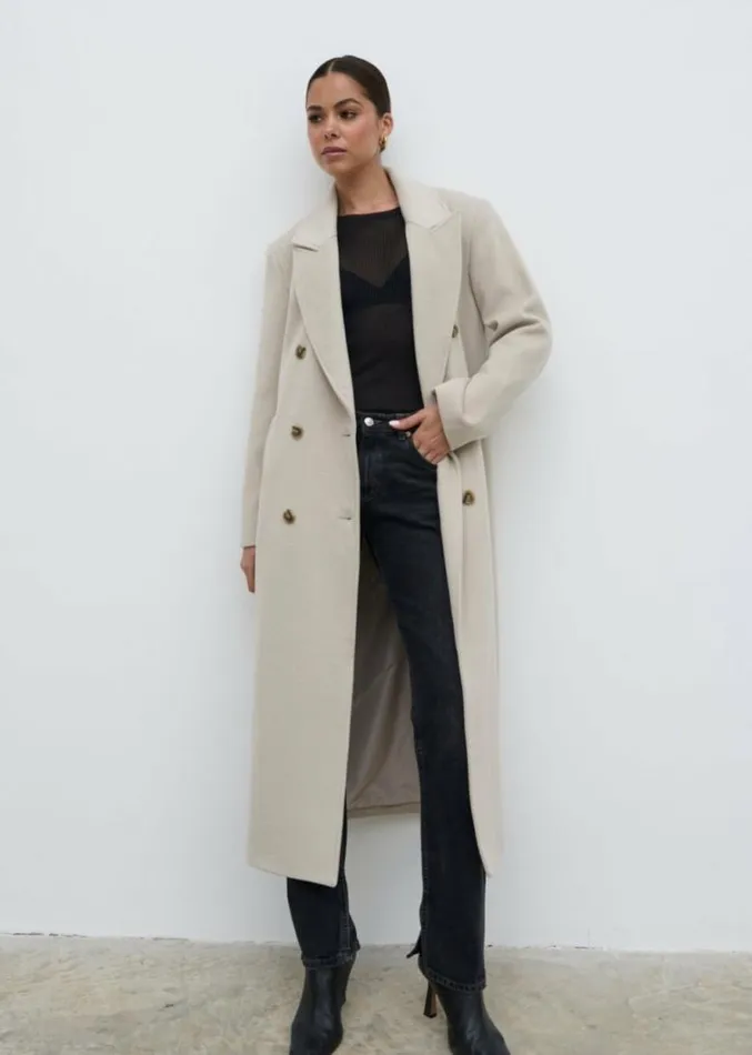 Pretty Lavish Outerwear Women Carissa Oversized Tailored Coat Cream