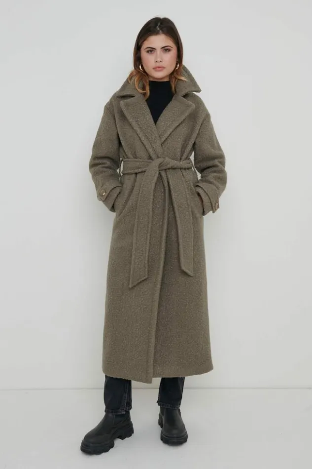 Pretty Lavish Outerwear Women Grayson Boucle Oversized Coat Brown