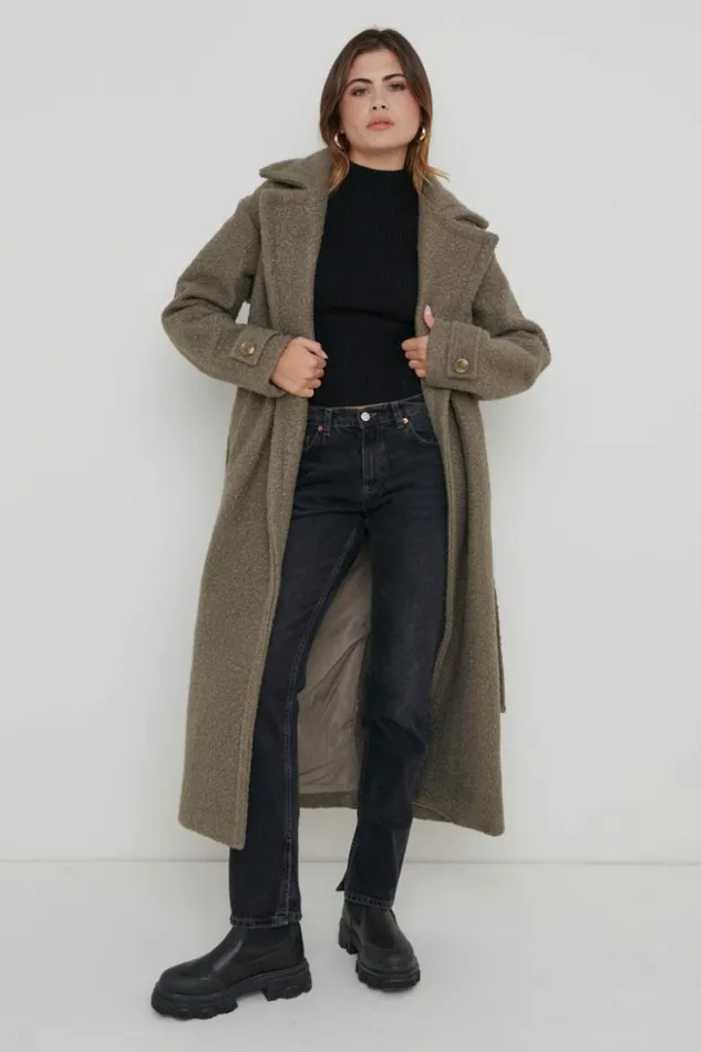 Pretty Lavish Outerwear Women Grayson Boucle Oversized Coat Brown