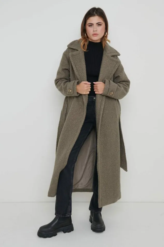 Pretty Lavish Outerwear Women Grayson Boucle Oversized Coat Brown