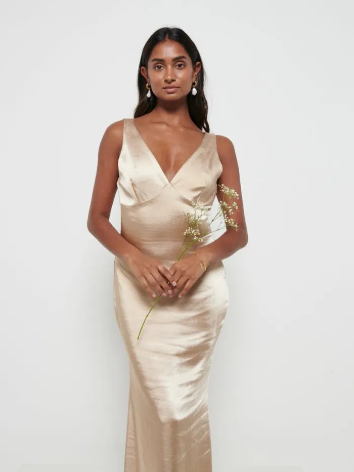 Pretty Lavish Satin Bridesmaid Dresses Women Piper Maxi Bridesmaid Dress Bronze Pretty Lavish Satin Bridesmaid Dresses Women Piper Maxi Bridesmaid Dress Bronze