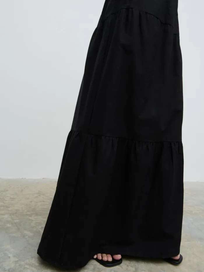 Pretty Lavish Sets Women Sol Ruffle Maxi Skirt Black