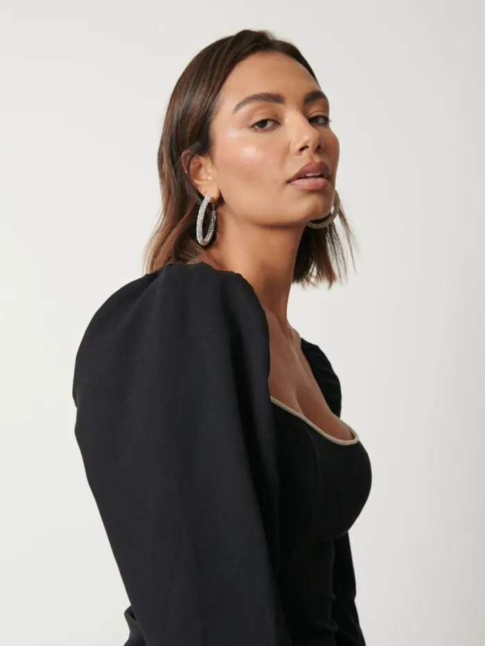 Pretty Lavish Tops Women Niamh Embellished Top Black