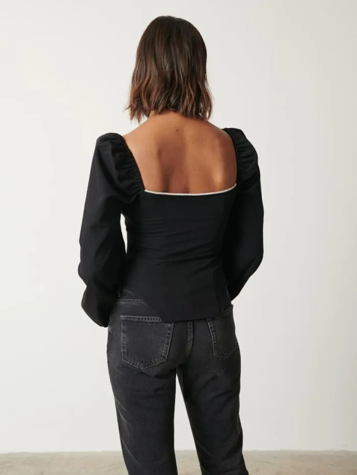 Pretty Lavish Tops Women Niamh Embellished Top Black