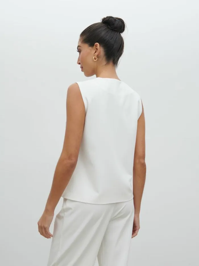 Pretty Lavish Tops Women Taya Tailored Waistcoat Cream
