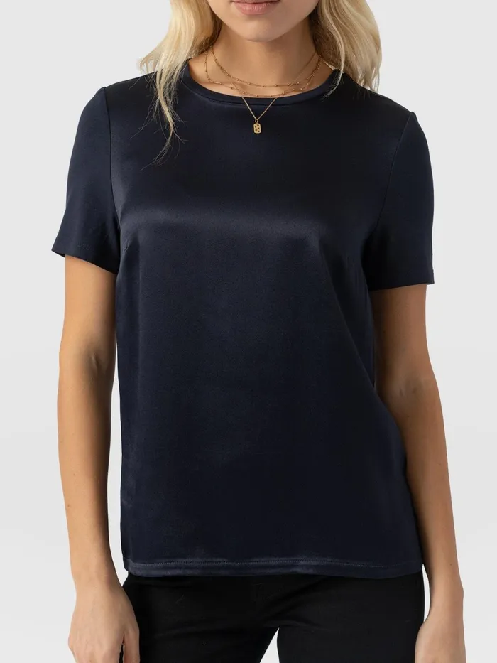 Rayner Contrast Tee 8211 Navy Navy Women Saint And Sofia TShirts and Tanks