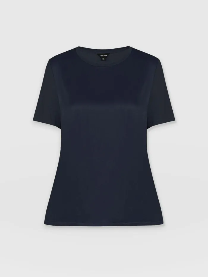 Rayner Contrast Tee 8211 Navy Navy Women Saint And Sofia TShirts and Tanks