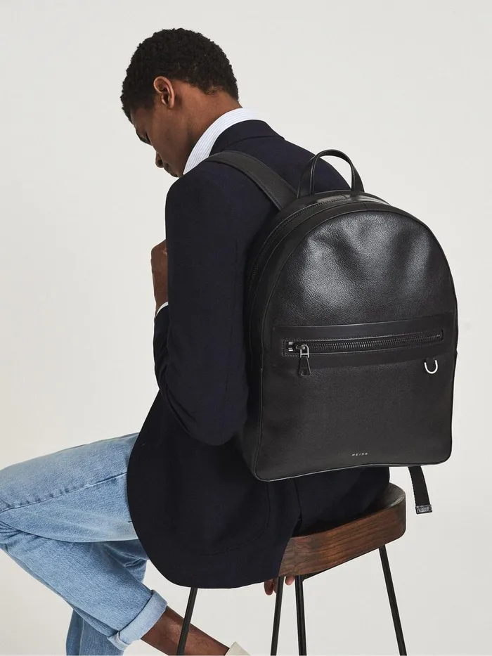 Reiss Bags and Wallets Ethan Leather Backpack Black 8211 Men