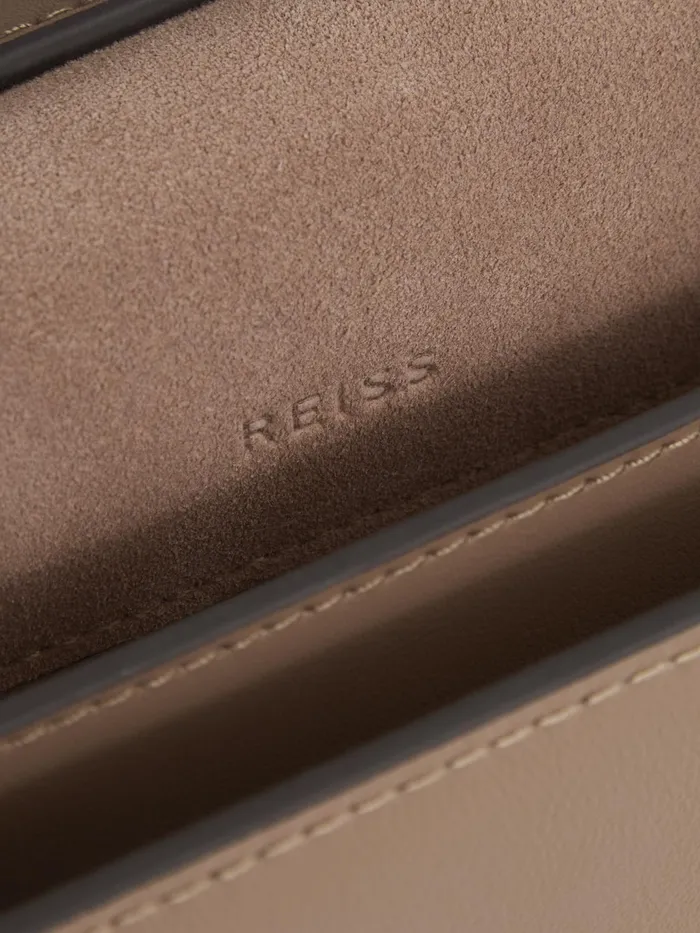 Reiss Bags Daphne Leather Concertina CrossBody Bag Buttermilk 8211 Women