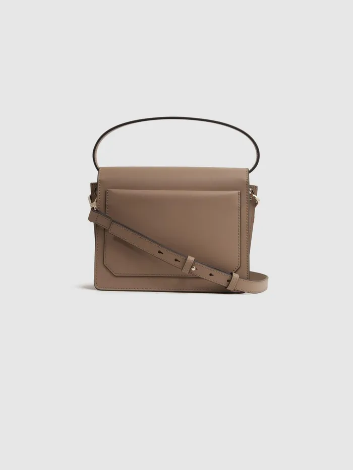 Reiss Bags Daphne Leather Concertina CrossBody Bag Buttermilk 8211 Women