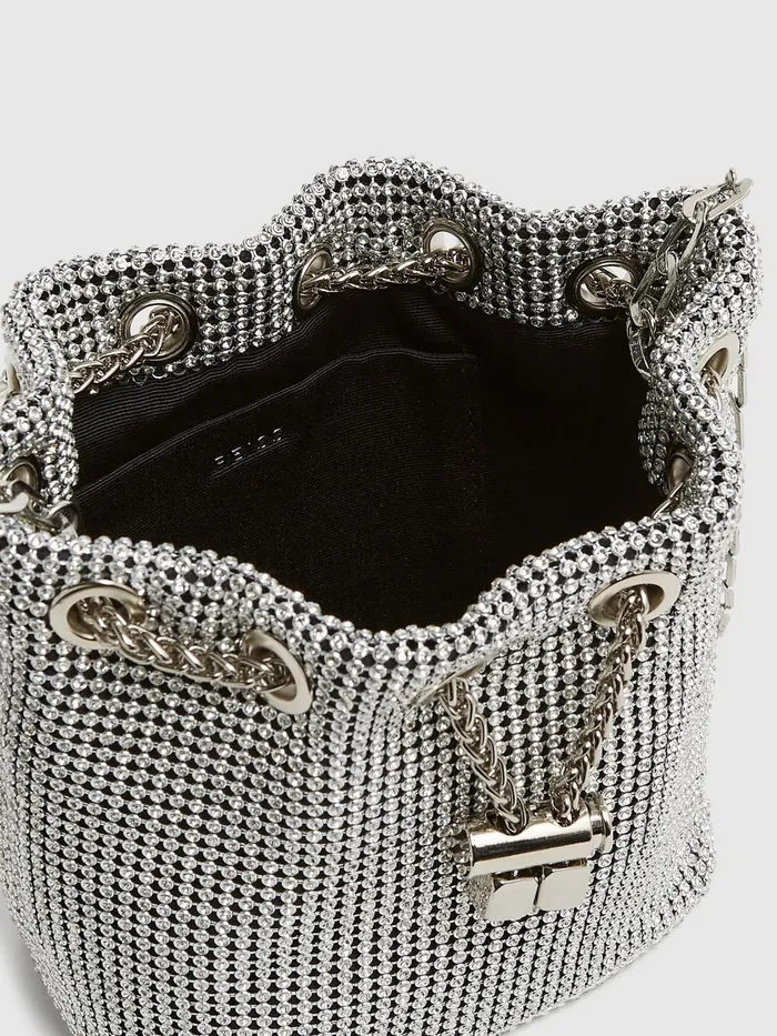 Reiss Bags Demi Crystal Mini Bucket Bag Silver 8211 Women