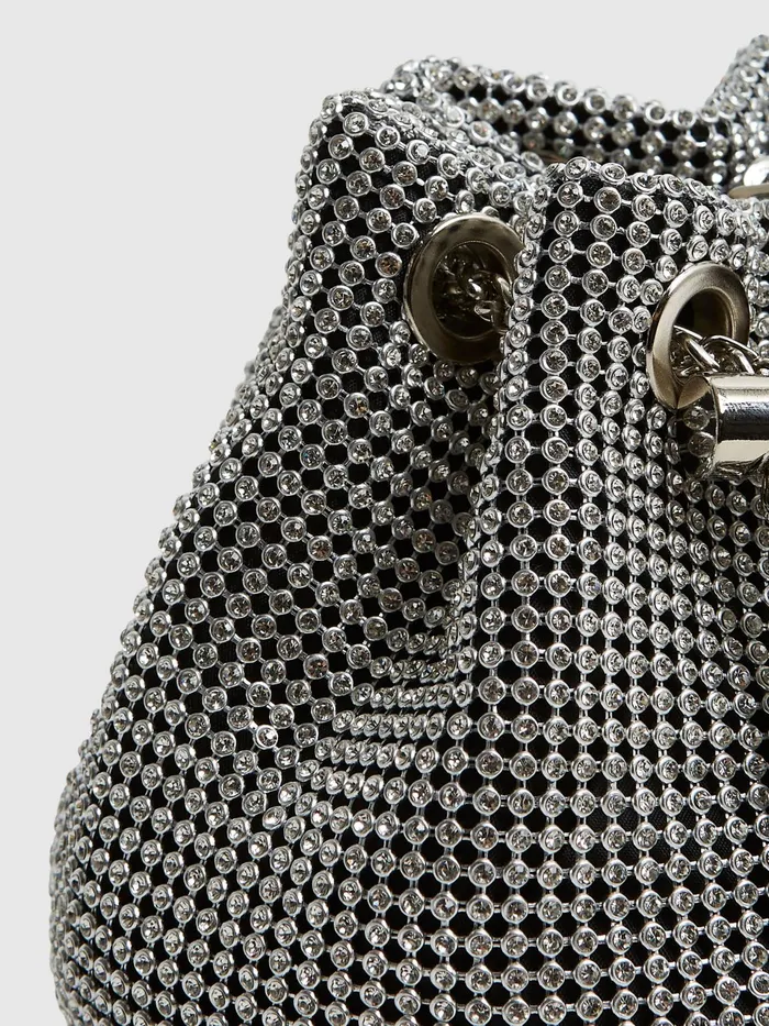 Reiss Bags Demi Crystal Mini Bucket Bag Silver 8211 Women