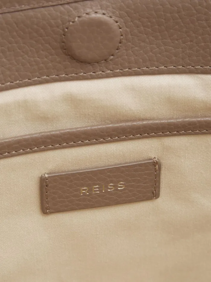 Reiss Bags Dena Leather Tote Bag Taupe 8211 Women